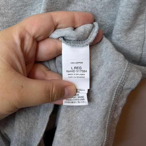 L.L.Bean BeanBuilt Cotton Tees, Pocket, Short-Sleeve L Reg  Mens Heather Grey - Picture 5 of 8